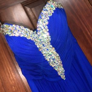 Royal Blue Dress w/ Shoes & Accessories